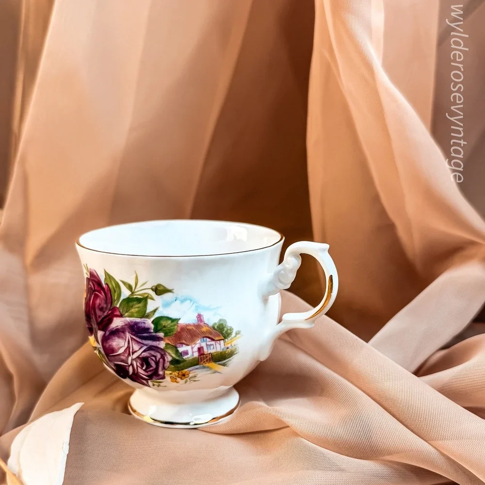 Floral Royal Dover Bone‎ China Teacup